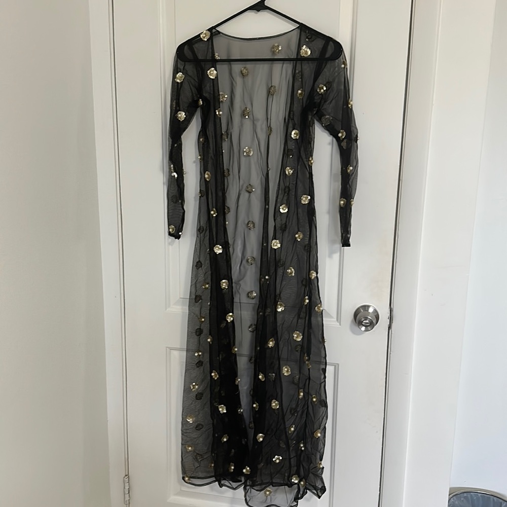 Black sheer net cover up - for evening outfits.
